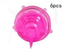 Load image into Gallery viewer, 6 Pcs Reusable Food Packaging Cover Silicon Food Fresh-Keep Sealing Cap Vacuum Stretch Silicone Lids Kitchen Silicone Cover