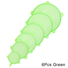 Load image into Gallery viewer, 6 Pcs Reusable Food Packaging Cover Silicon Food Fresh-Keep Sealing Cap Vacuum Stretch Silicone Lids Kitchen Silicone Cover