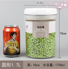 Load image into Gallery viewer, Recipiente de armazenamento de alimentos caixa de armazenamento de cozinha de plástico tanque de armazenamento multigrain transparente latas seladas fáceis de fivela multi-capacidade