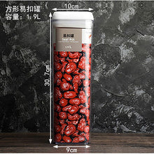 Load image into Gallery viewer, Recipiente de armazenamento de alimentos caixa de armazenamento de cozinha de plástico tanque de armazenamento multigrain transparente latas seladas fáceis de fivela multi-capacidade