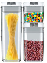 Load image into Gallery viewer, Recipiente de armazenamento de alimentos caixa de armazenamento de cozinha de plástico tanque de armazenamento multigrain transparente latas seladas fáceis de fivela multi-capacidade