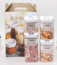 Load image into Gallery viewer, Recipiente de armazenamento de alimentos caixa de armazenamento de cozinha de plástico tanque de armazenamento multigrain transparente latas seladas fáceis de fivela multi-capacidade
