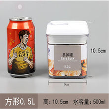 Load image into Gallery viewer, Recipiente de armazenamento de alimentos caixa de armazenamento de cozinha de plástico tanque de armazenamento multigrain transparente latas seladas fáceis de fivela multi-capacidade