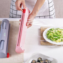 Load image into Gallery viewer, Magic ABS Good Useful Fruit Food Fresh Keeping Plastic Cling Wrap Dispenser Preservative Film Cutter Kitchen Tool Accessories
