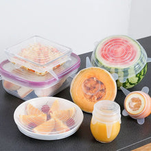 Load image into Gallery viewer, 6 Pcs/ Set Silicone Fresh Keeping Cover Reusable Food Wrap Film Elastic Stretch Seal Transparent Cover Kitchen Accessories
