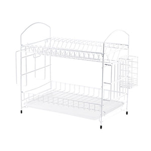 Aluminium Alloy Dish Rack Kitchen Organizer Storage Drainer Drying Plate Shelf Sink Supplies Knife and Fork Container