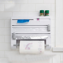 Load image into Gallery viewer, Multi-function Cling Film Cutter Wall Holder Cling Film Tin Foil Paper Roll Authentic Wall Mounted Roll Dispenser For Tin Foil
