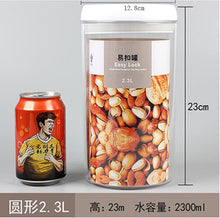Load image into Gallery viewer, Recipiente de armazenamento de alimentos caixa de armazenamento de cozinha de plástico tanque de armazenamento multigrain transparente latas seladas fáceis de fivela multi-capacidade
