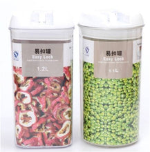 Load image into Gallery viewer, Recipiente de armazenamento de alimentos caixa de armazenamento de cozinha de plástico tanque de armazenamento multigrain transparente latas seladas fáceis de fivela multi-capacidade

