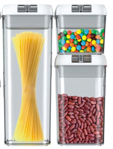 Recipiente de armazenamento de alimentos caixa de armazenamento de cozinha de plástico tanque de armazenamento multigrain transparente latas seladas fáceis de fivela multi-capacidade
