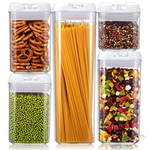 Load image into Gallery viewer, Recipiente de armazenamento de alimentos caixa de armazenamento de cozinha de plástico tanque de armazenamento multigrain transparente latas seladas fáceis de fivela multi-capacidade
